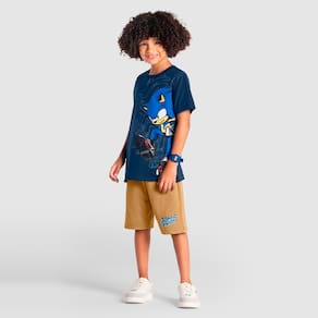 Conjunto Infantil Menino Do Sonic Azul Brandili