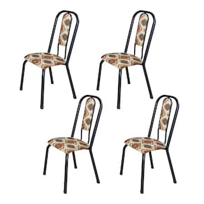 Kit com 04 Cadeiras para Sala de Jantar Fortaleza Losango / Preto