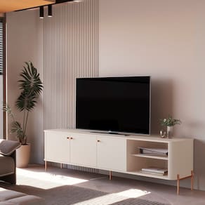Rack para Tv até 75 Polegadas Tucupí Off White/Bronze