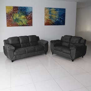 Sofá para Sala de Estar 3 Lugares Clássico Preto