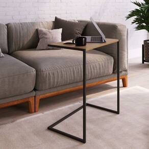 Mesa Lateral de Apoio Industrial 67x58x35cm Hanover/Preto
