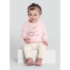 Conjunto Infantil Menina De Cereja Brilhante Rosa Mundi