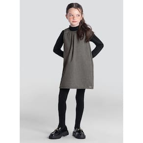 Conjunto Infantil Menina Em Cotton Preto Mundi