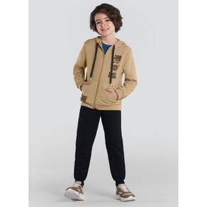 Conjunto Infantil Menino De Skate Com Bolsos Marrom Brandili