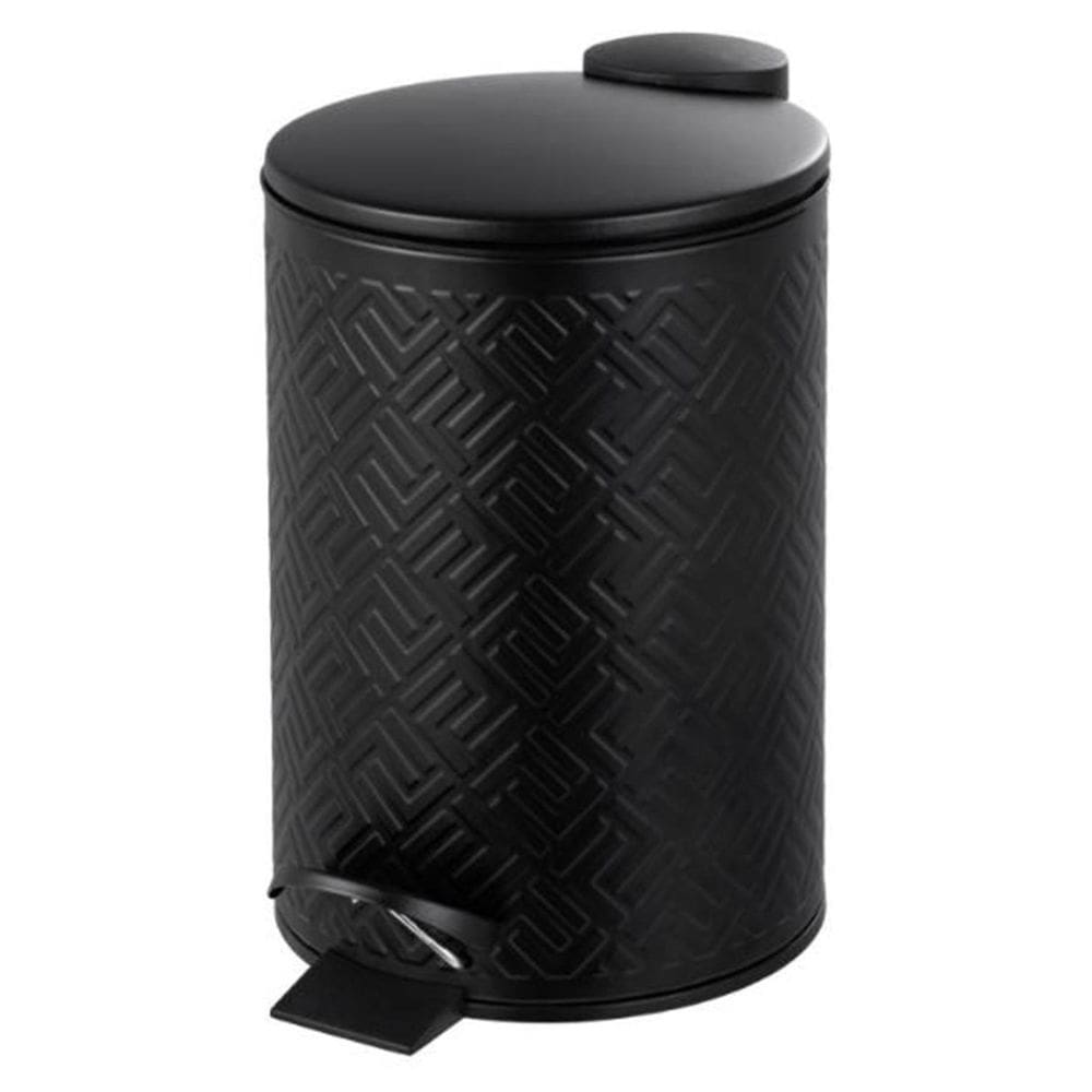 Lixeira de Metal Preta Paramount 12 Litros com Pedal e Cesto