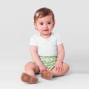 Conjunto Infantil Menina Em Cotton Detalhado Branco Mundi