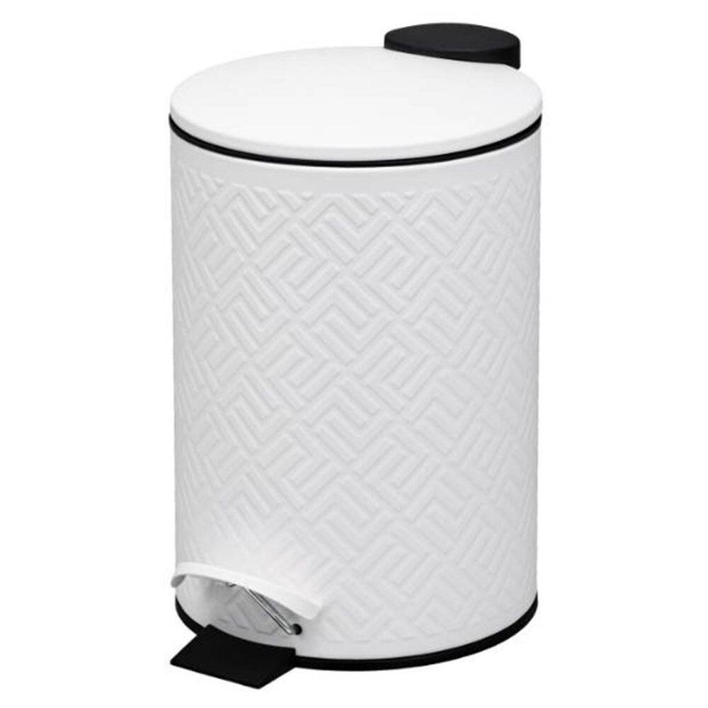 Lixeira de Metal Branca Paramount 12 Litros com Pedal e Cesto