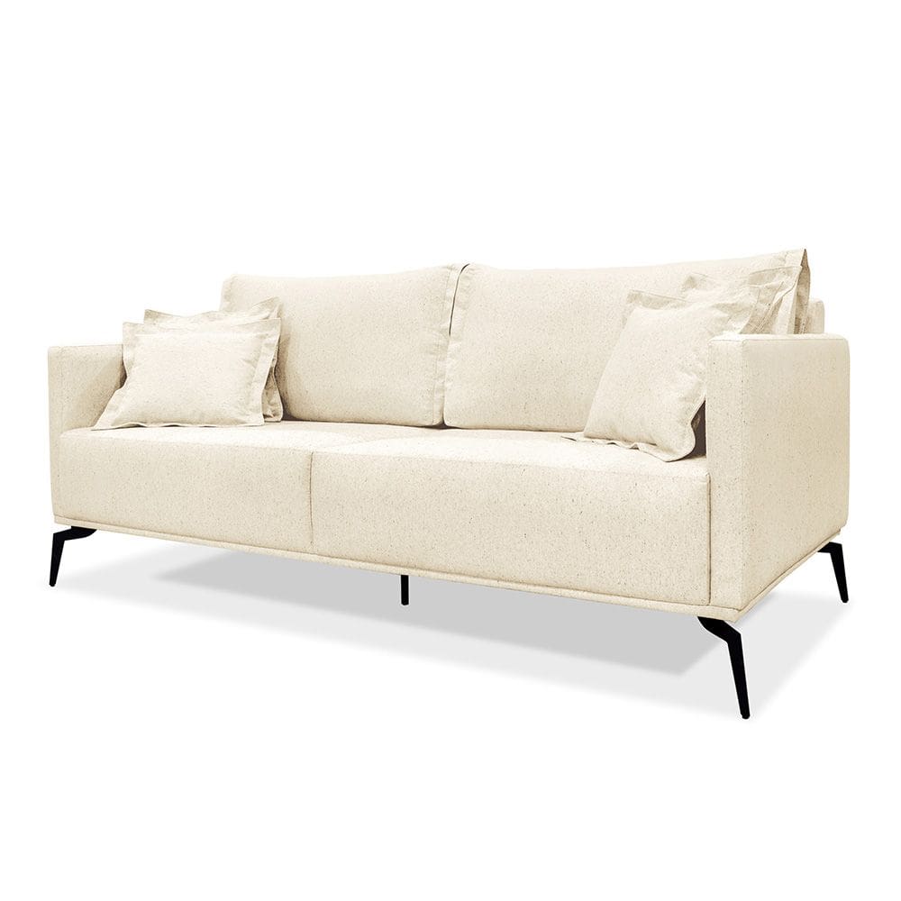 Sofá Living 3 Lugares 2,00 Linho Pérola - Lucadi Home