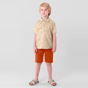 Conjunto Infantil Menino Com Camisa E Bermuda Natural Mundi