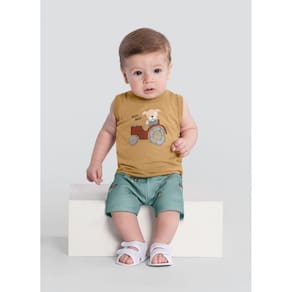 Conjunto Bebê Menino De Cachorrinho Marrom Brandili