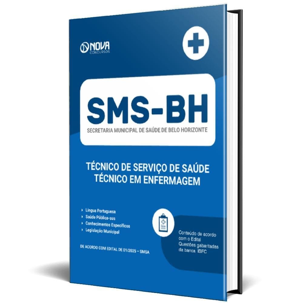 Apostila Sms Bh 2025 Técnico Serviço Saúde Técnico Em