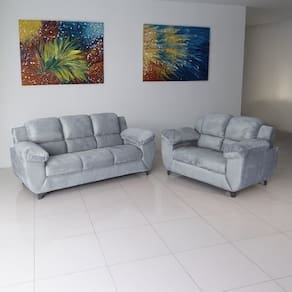 Sofá para Sala de Estar 3 Lugares Clássico Cinza