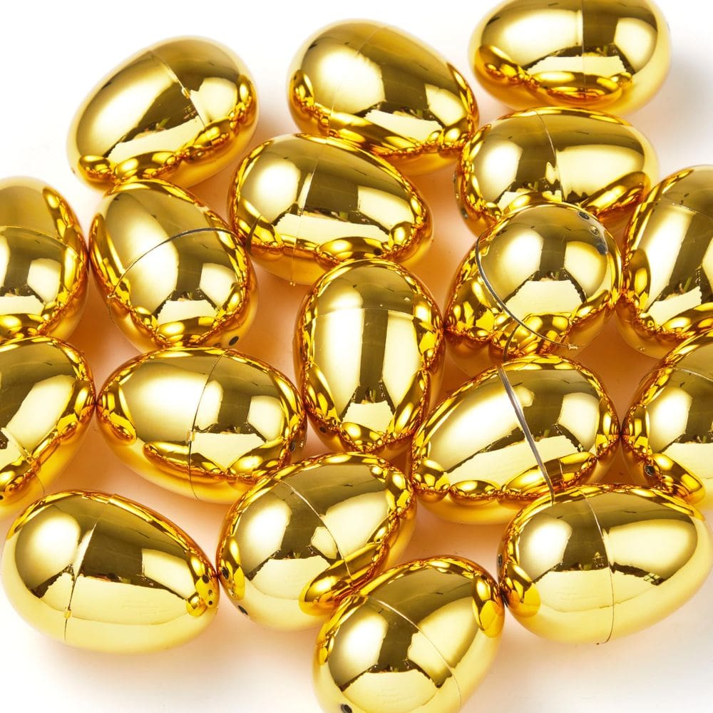 Ovos de Páscoa dourados JOYIN 12 unidades de plástico metálico 60 ml preenchíveis