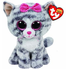 Brinquedo de pelúcia Ty Kiki Grey Cat 16cm