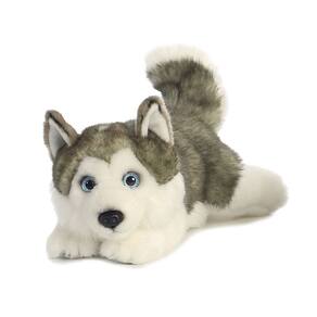 Bicho de pelúcia Aurora Realistic Miyoni Lying Husky 28cm