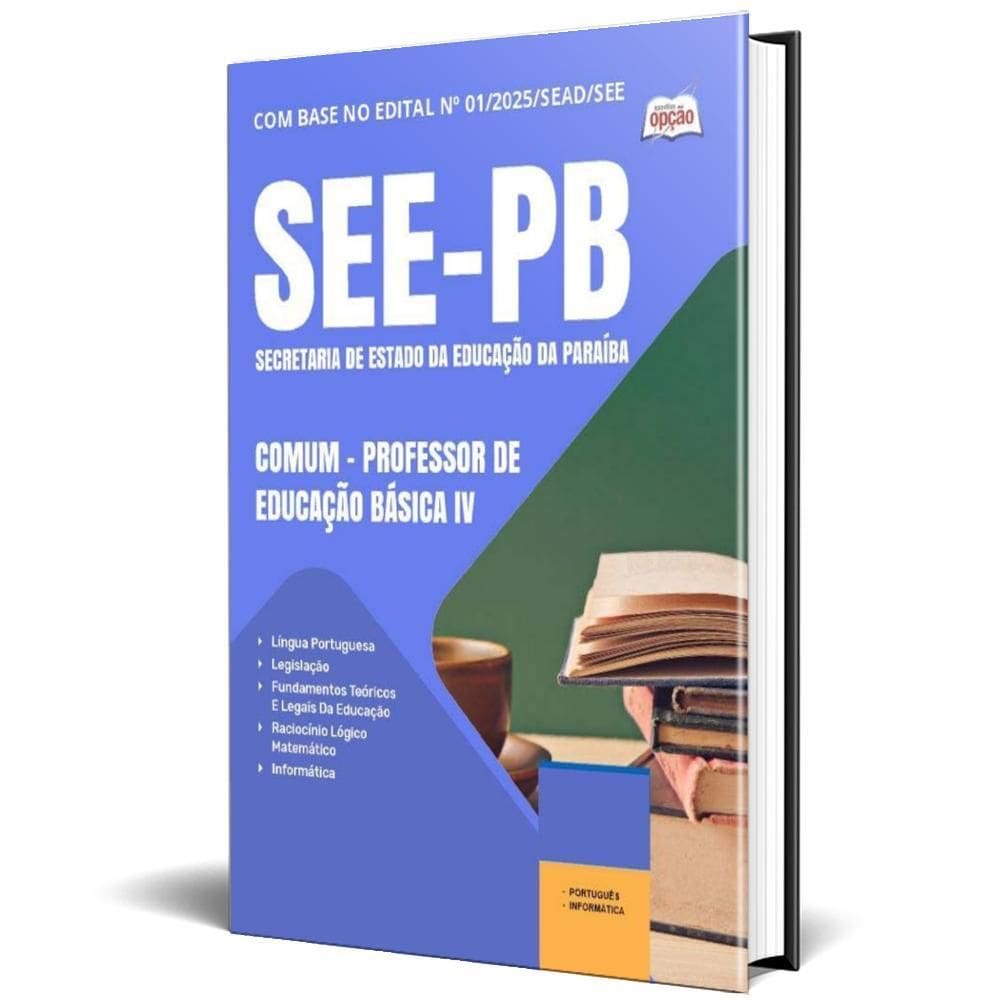 Apostila See Pb 2025 -Comum - Professor Educação Básica Iv