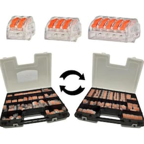 Kit 200Pçs Conector Emenda Alavanca Rápida Borne 2,3,5 Fios