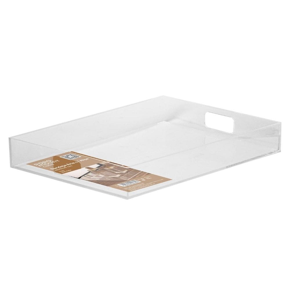 Bandeja Aria Acrílica Paramount 44x32x6 cm com Alça