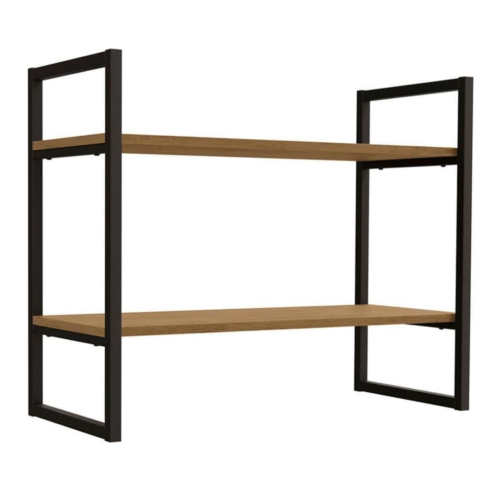 Estante Nicho 2 Prateleiras 72 Cm Li008 Freijo Preto Fosco Kpb