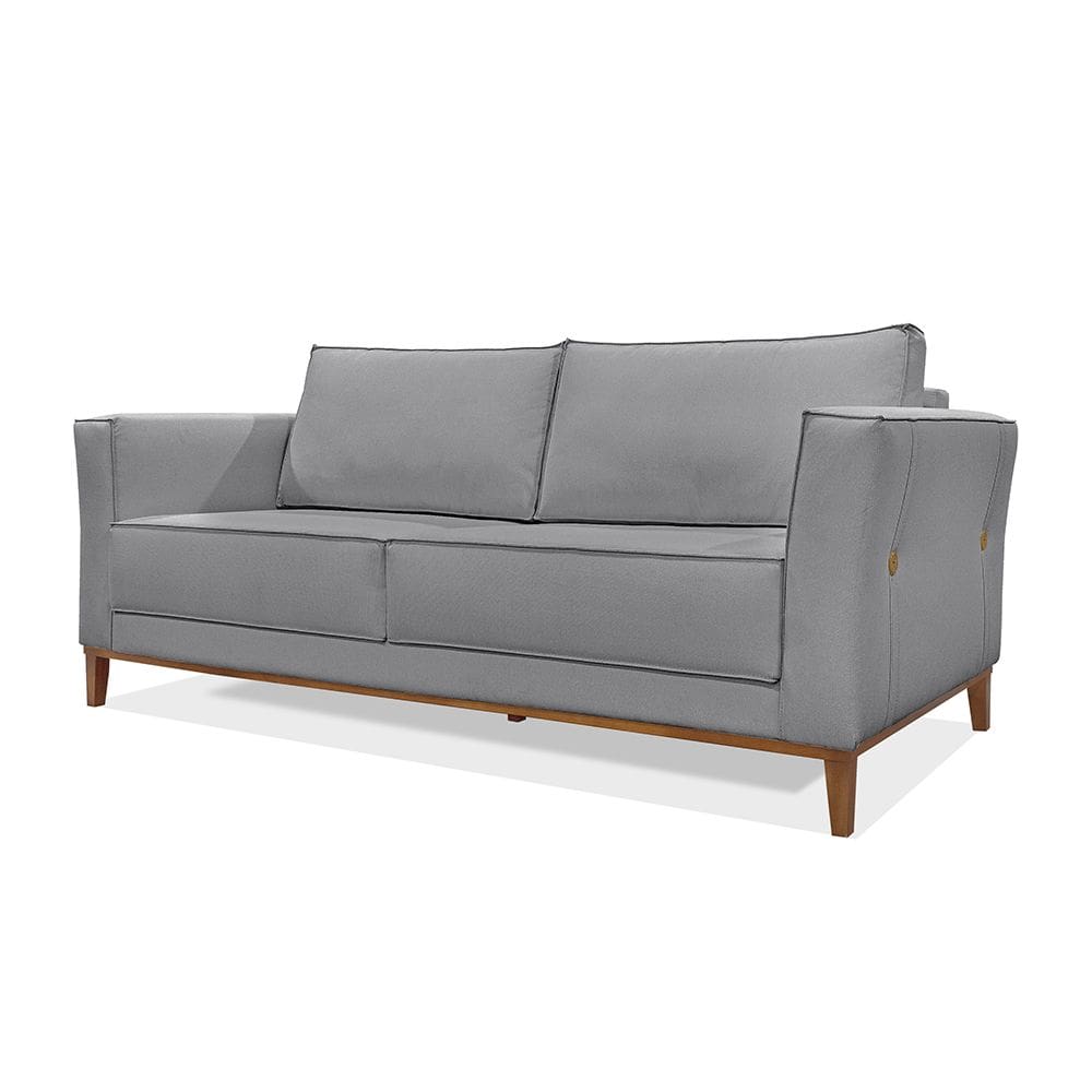 Sofá Barão 2 Lugares 1,90 Linho Cinza - Lucadi Home