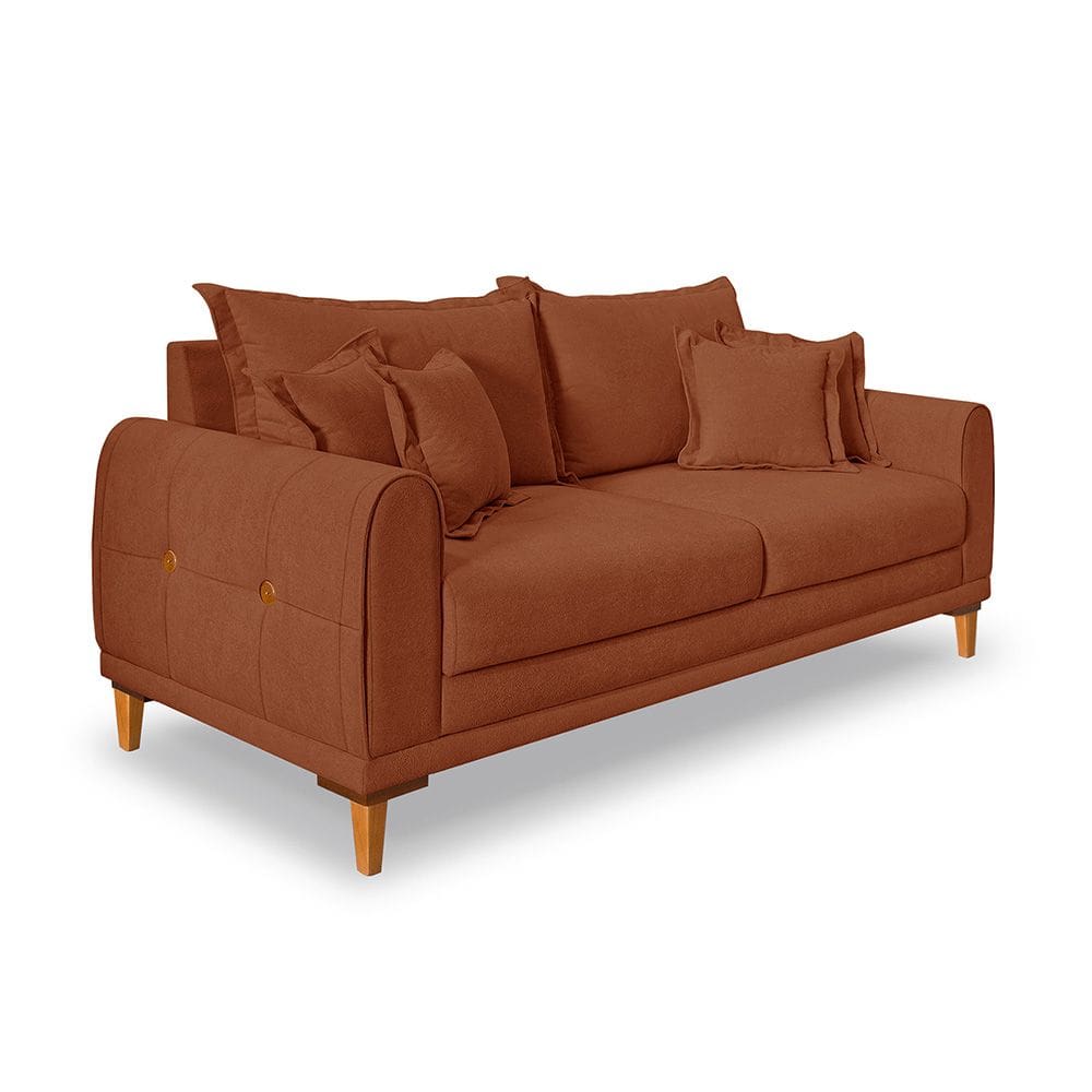 Sofá Logan 2 Lugares 1,60 Boucle Terra Cota - Lucadi Home