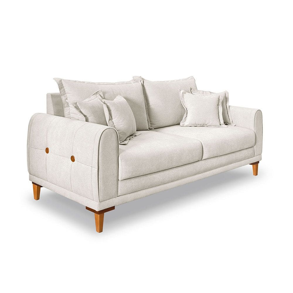 Sofá Logan 3 Lugares 2,20 Boucle Off White - Lucadi Home