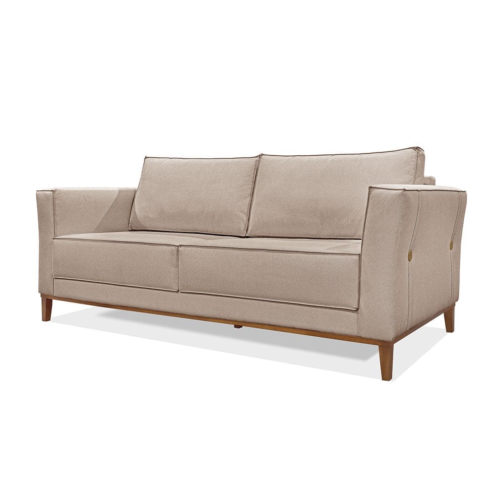 Sofá Barão 2 Lugares 1,90 Linho Rustico Areia - Lucadi Home