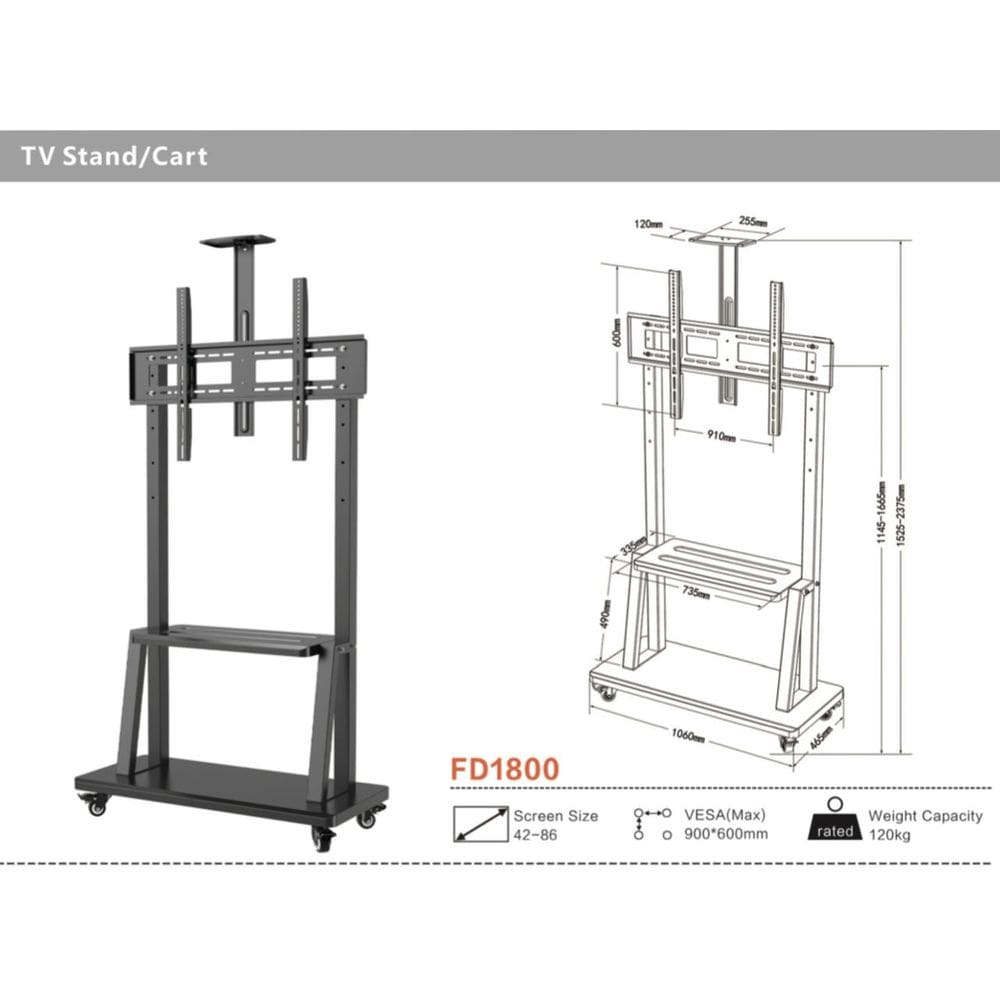Suporte Móvel para Monitores/Tv FD1800 42-86”