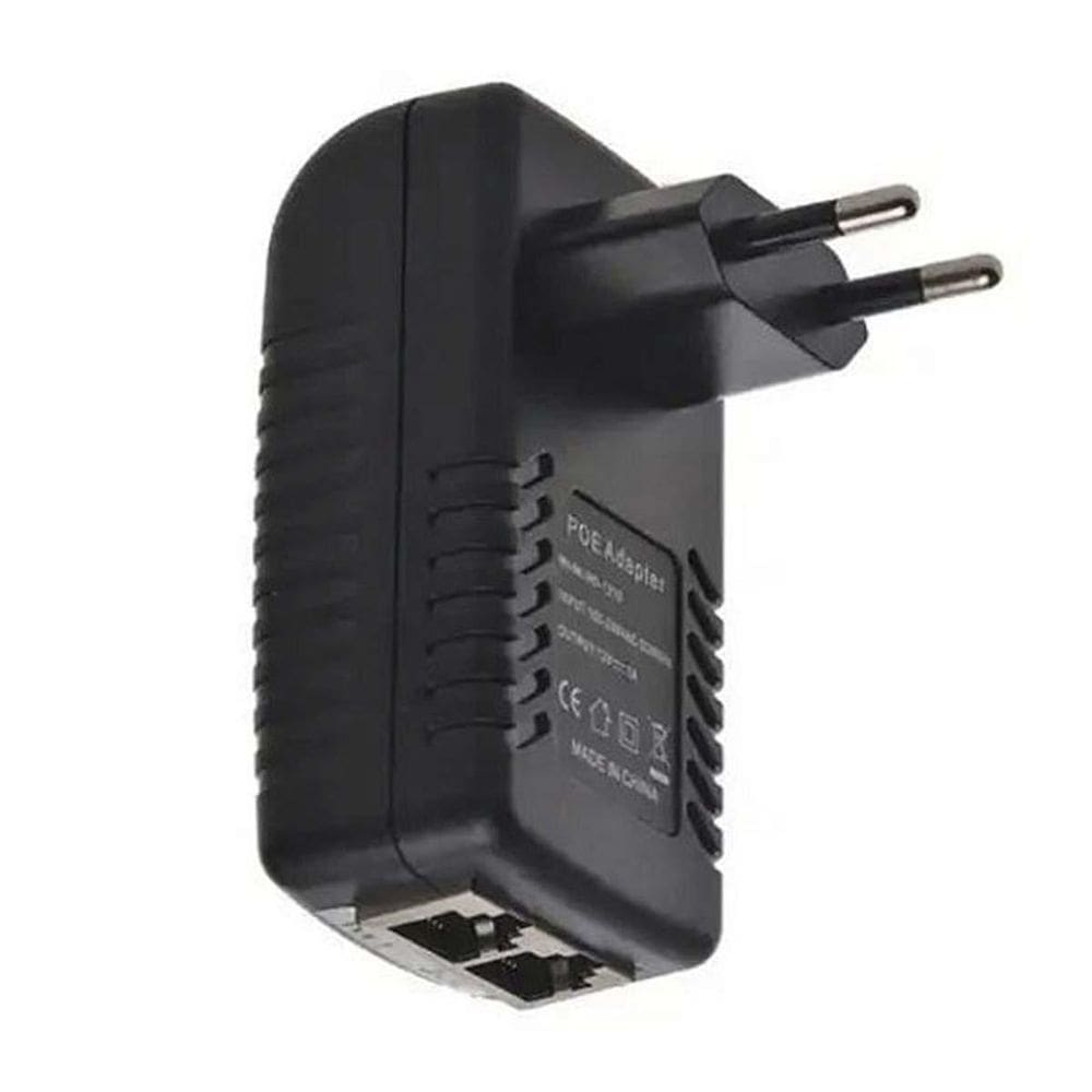 Fonte Injetor Poe 48V 0,5A Rj45 Rede Fast 10/100 Bivolt