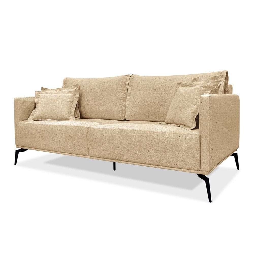 Sofá Living 3 Lugares 2,00 Linho Dourado - Lucadi Home