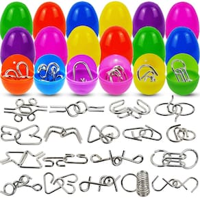 Conjunto de quebra-cabeças com ovos de Páscoa cheios de metal x18