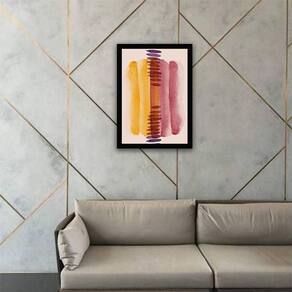 Quadro Abstrato Tons Marsala Iii 24X18 Com Vidro - Preta