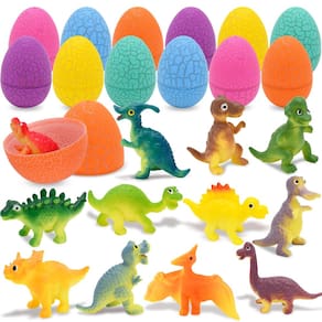 Pacote de 12 ovos de Páscoa pré-cheios com brinquedos Kiddelo Dinosaur