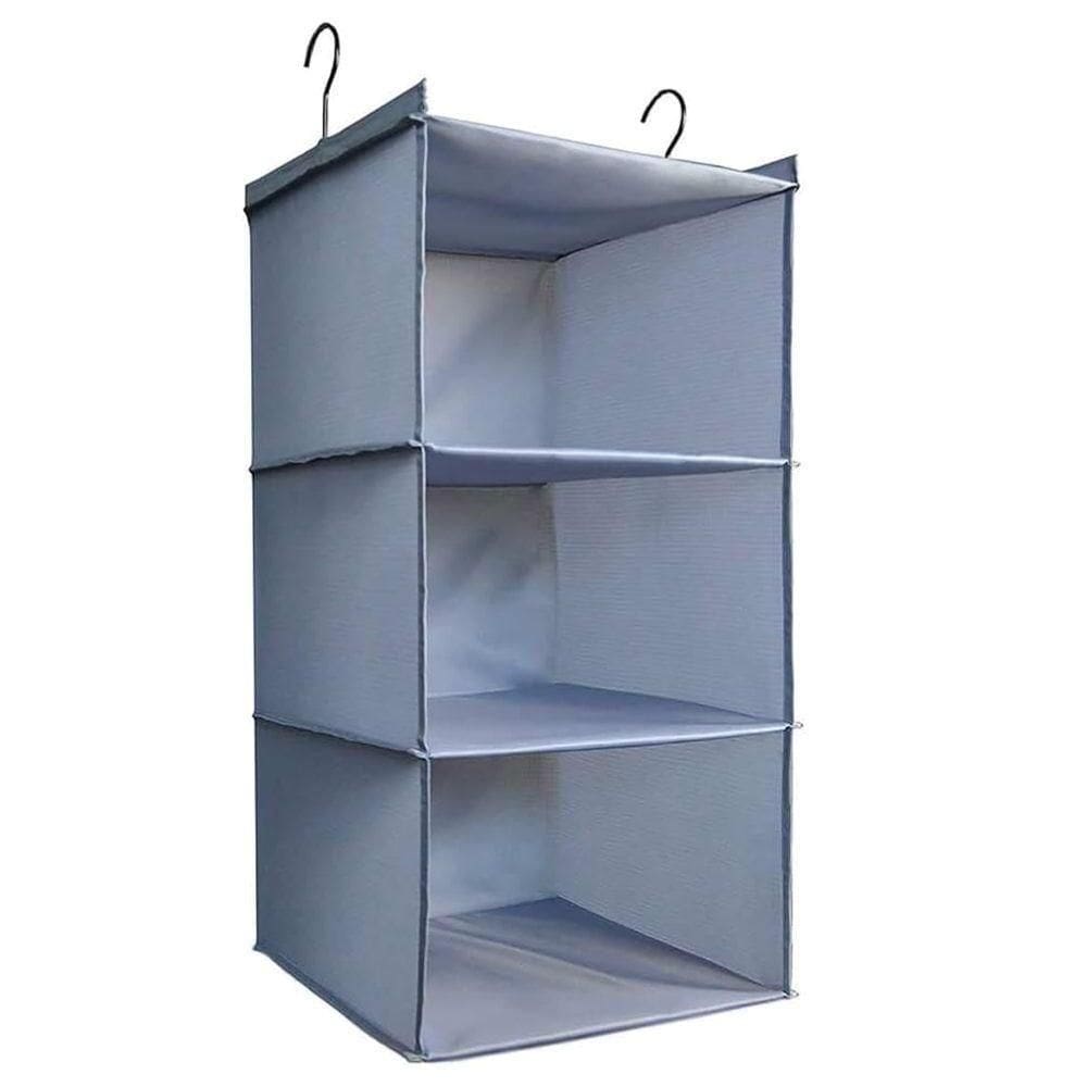 Cabideiro Organizador Dobravel Com 3 Prateleiras Sapateira Vertical Para Armario E Closet