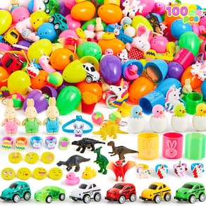 Ovos de Páscoa pré-cheios JOYIN 100 unidades com brinquedos e adesivos