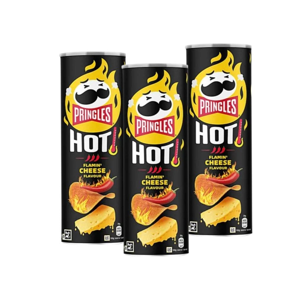 Batata Pringles Hot Flamin Cheese Importada 160g - 3 unidade