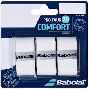 Pacote com 3 Overgrip Babolat Pro Tour 2.0 Comfort White