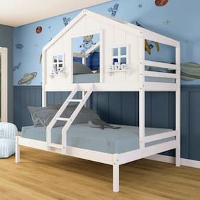 Beliche Casal/ Solteiro Casinha dos Sonhos Madeira Maciça Branco Megamobilia