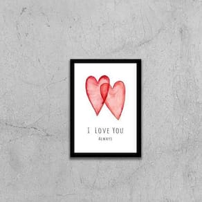 Quadro I Love You Always 33X24Cm - Com Vidro Moldura Preta