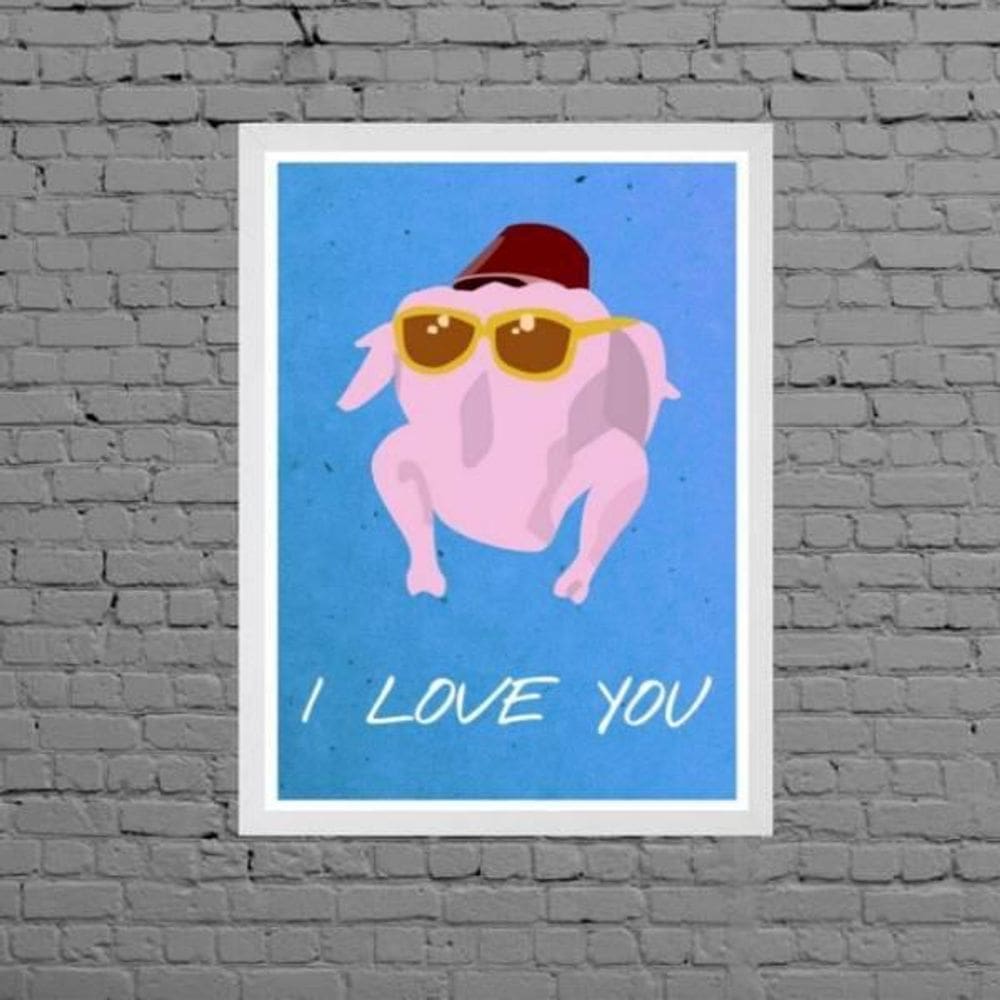Quadro Decorativo Friends I Love You 45X34Cm Moldura Branca