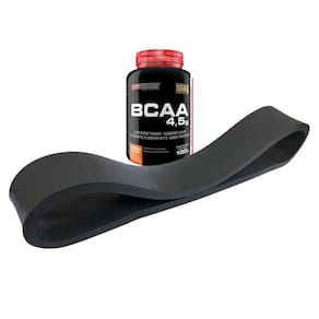 Kit Rubber Band - Cinza - Tensão Leve + Bcaa - Bodybuiders