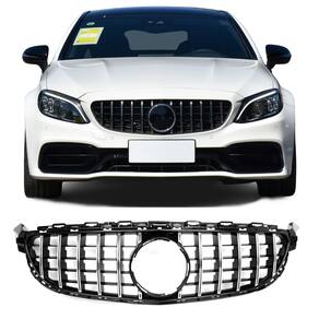 Grade Frontal Mercedes Classe C W205 GTR AMG Preto Cromado