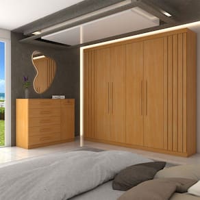 Guarda-Roupa Casal Alento 7 Portas 9 Gavetas Cinamomo - Panorama Móveis