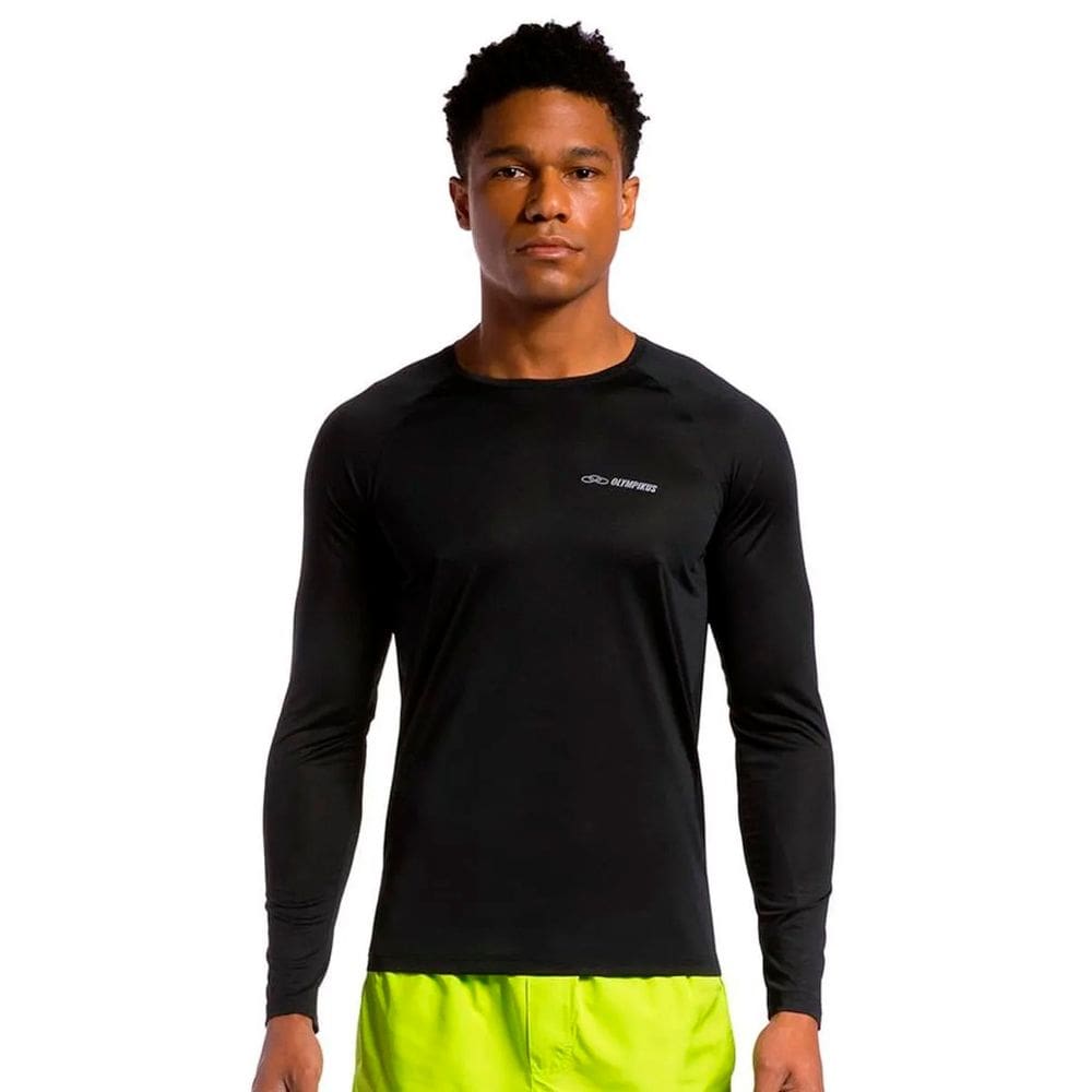 Camiseta Olympikus Runner Masculina Manga Longa 2.0 Preto