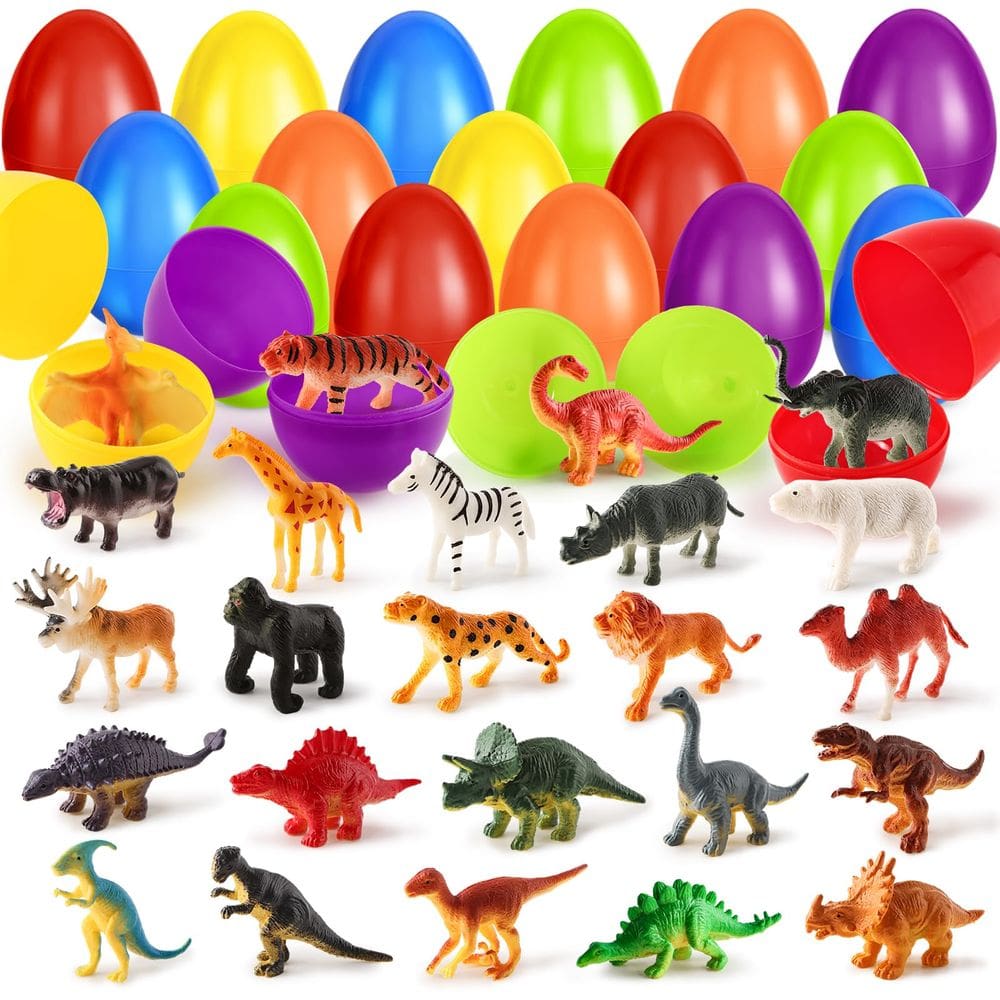 Ovo de Páscoa cheio de brinquedo de dinossauro animal SpringFlower