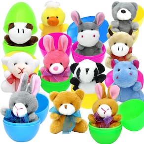 Conjunto de ovos de páscoa cheios de animais de pelúcia, 12 unidades CH HAICHENG