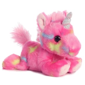 Bicho de pelúcia Aurora Vibrant Bright Fancies Jellyroll Unicorn Pink 18 cm