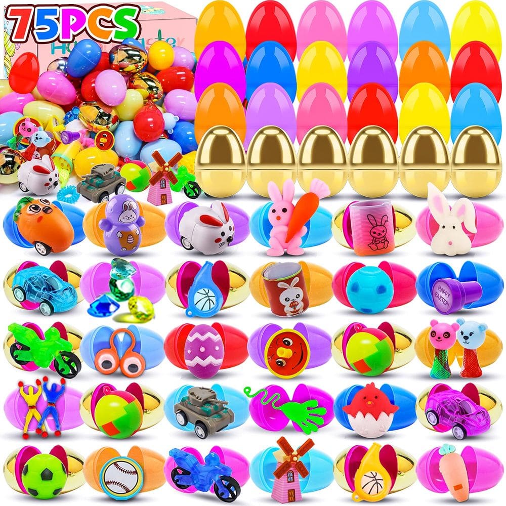 Ovos de Páscoa pré-preenchidos Kiss Monkey 75 unidades com brinquedos para crianças