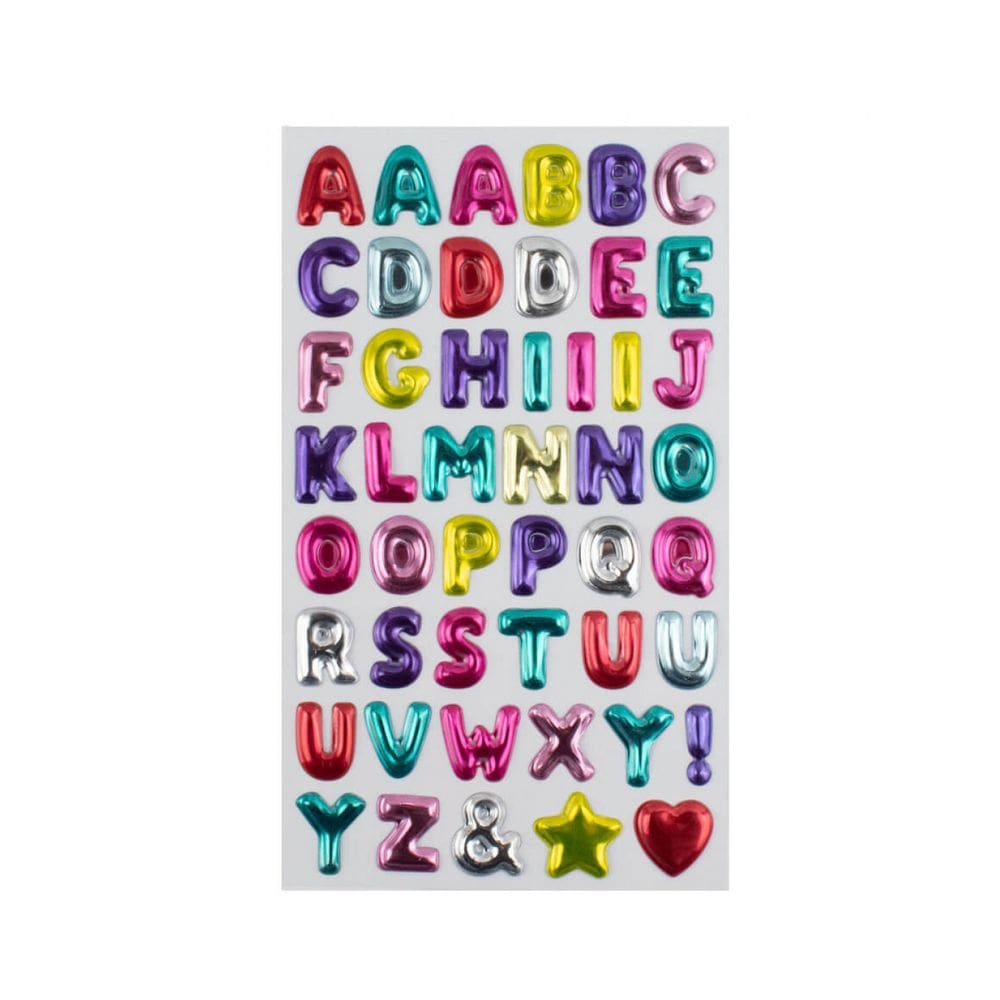 Cartela Adesivos Letras Alfabeto Modelo D