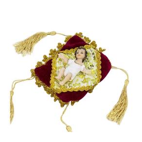 Menino Jesus Roupa Branca Na Almofada 7.5cm - Enfeite Resina